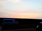 能生漁港での夕焼け