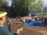 位置直し終了し、冠落としの準備中