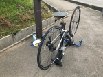 パンク修理中